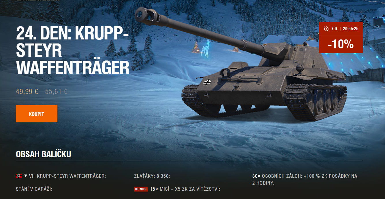 Adventný kalendár: KRUPP-STEYR WAFFENTRÄGER + Kód