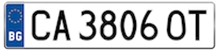 Licence plate Bulgarie