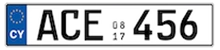 Licence plate Chypre