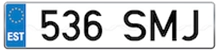 Licence plate Estonie