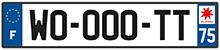 Licence plate Frankreich