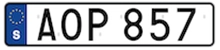 Licence plate Suède