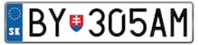 Licence plate Slovaquie