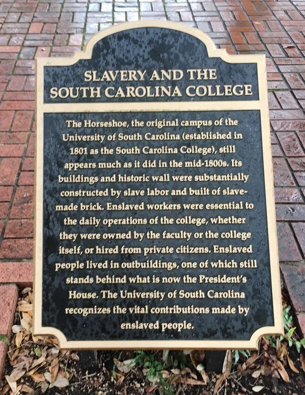 Slavery and the South Carolina College Plaque - Photo 1