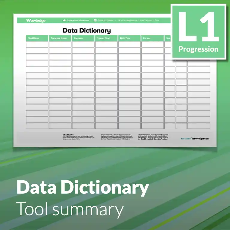 The Data Dictionary Tool: Define Metric Names and their Attributes to Maintain Consistency of the Data's Format, Size, and Style.