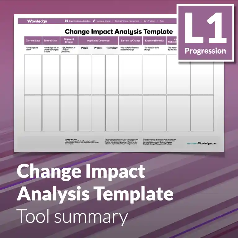 Strategic Change Management - Tool summary (L1 - Core)