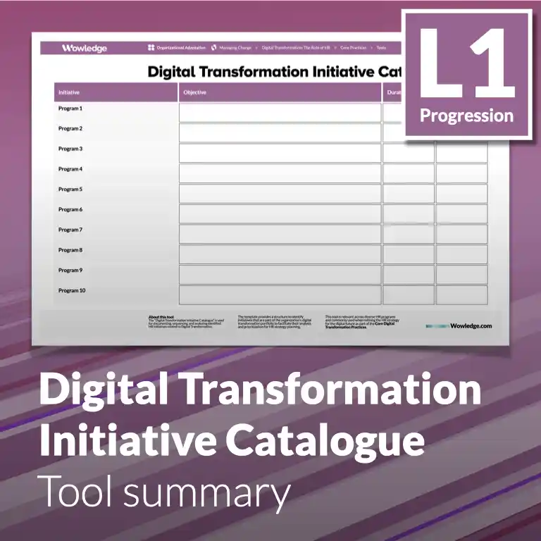 Digital Transformation: The Role of HR - Tool summary (L1 - Core)