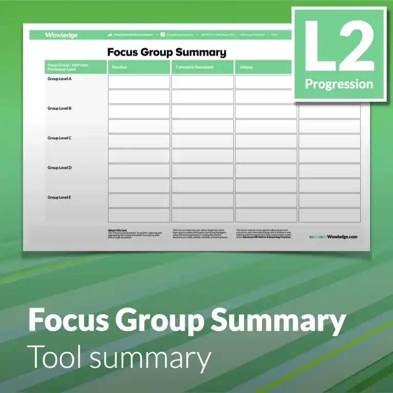 HR Metrics & Reporting - Tool summary (L2 - Advanced)