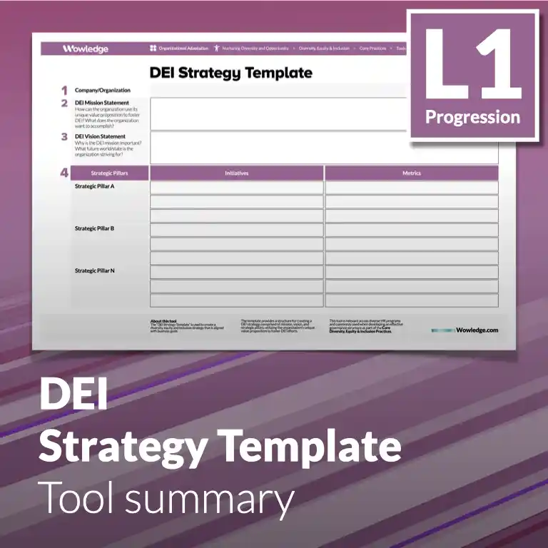 Diversity, Equity & Inclusion - Tool summary (L1 - Core)