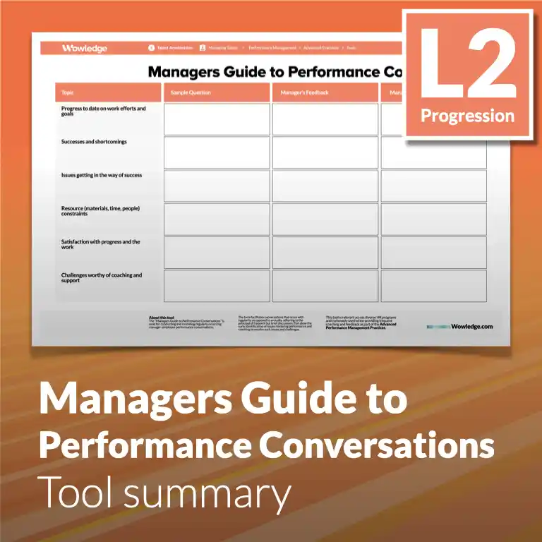 Performance Management - Tool summary (L2 - Advanced)