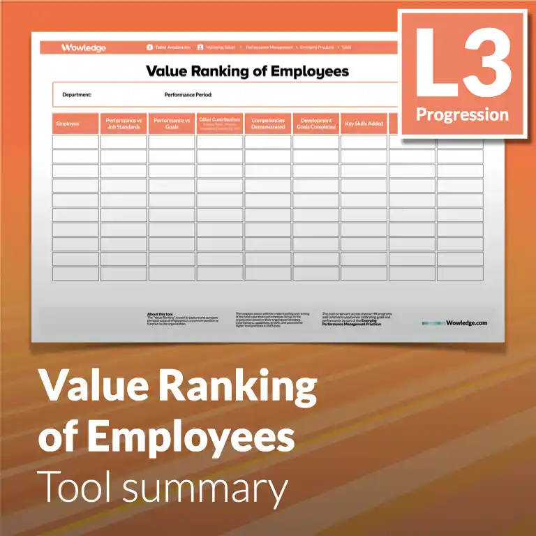 Performance Management - Tool summary (L3 - Emerging)