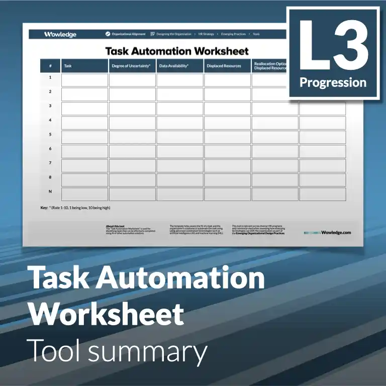 Organizational Design - Tool summary (L3 - Emerging)