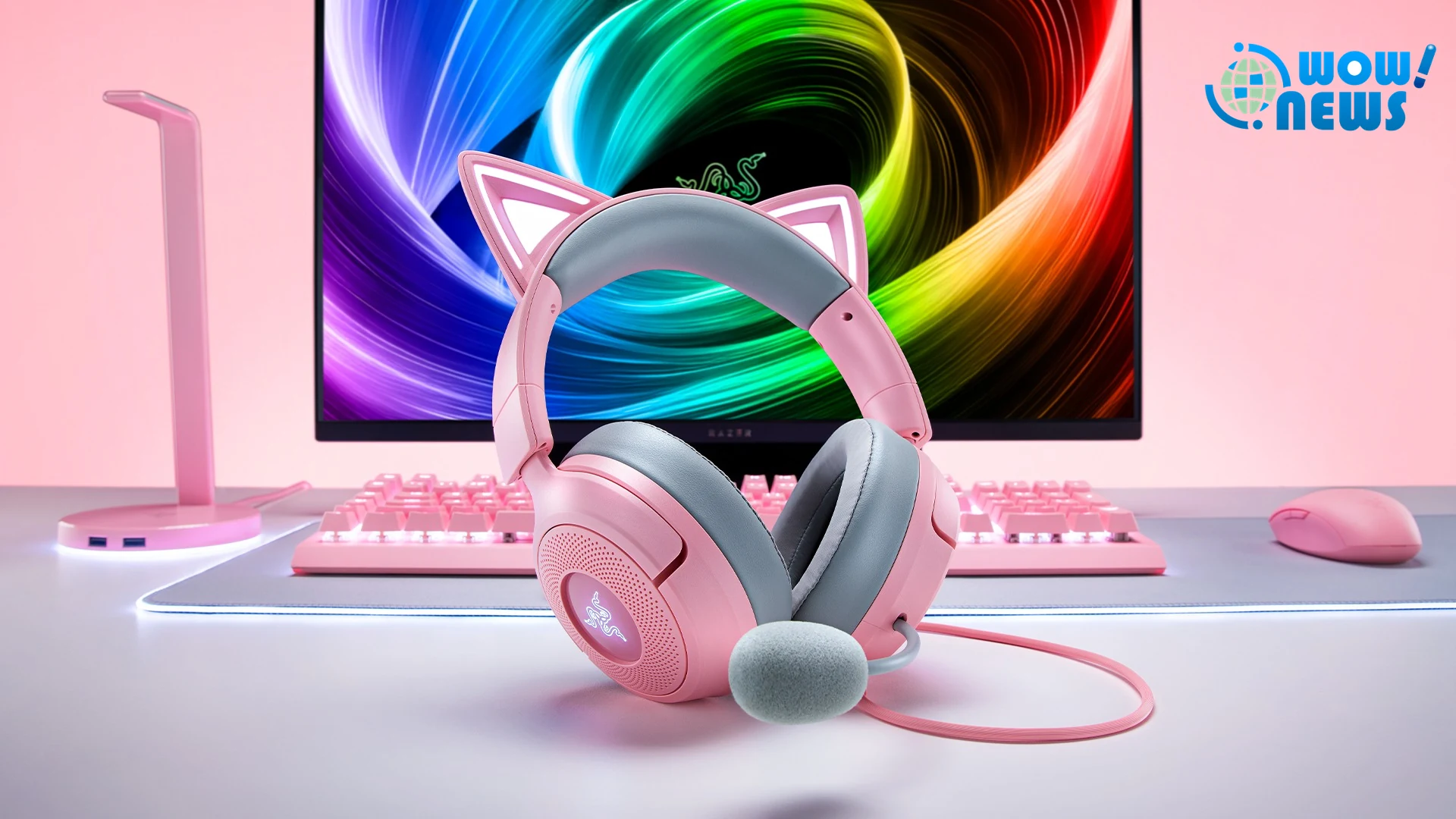 Razer推Kraken Kitty V3 貓耳互動燈效專為實況打造 - 照片 3