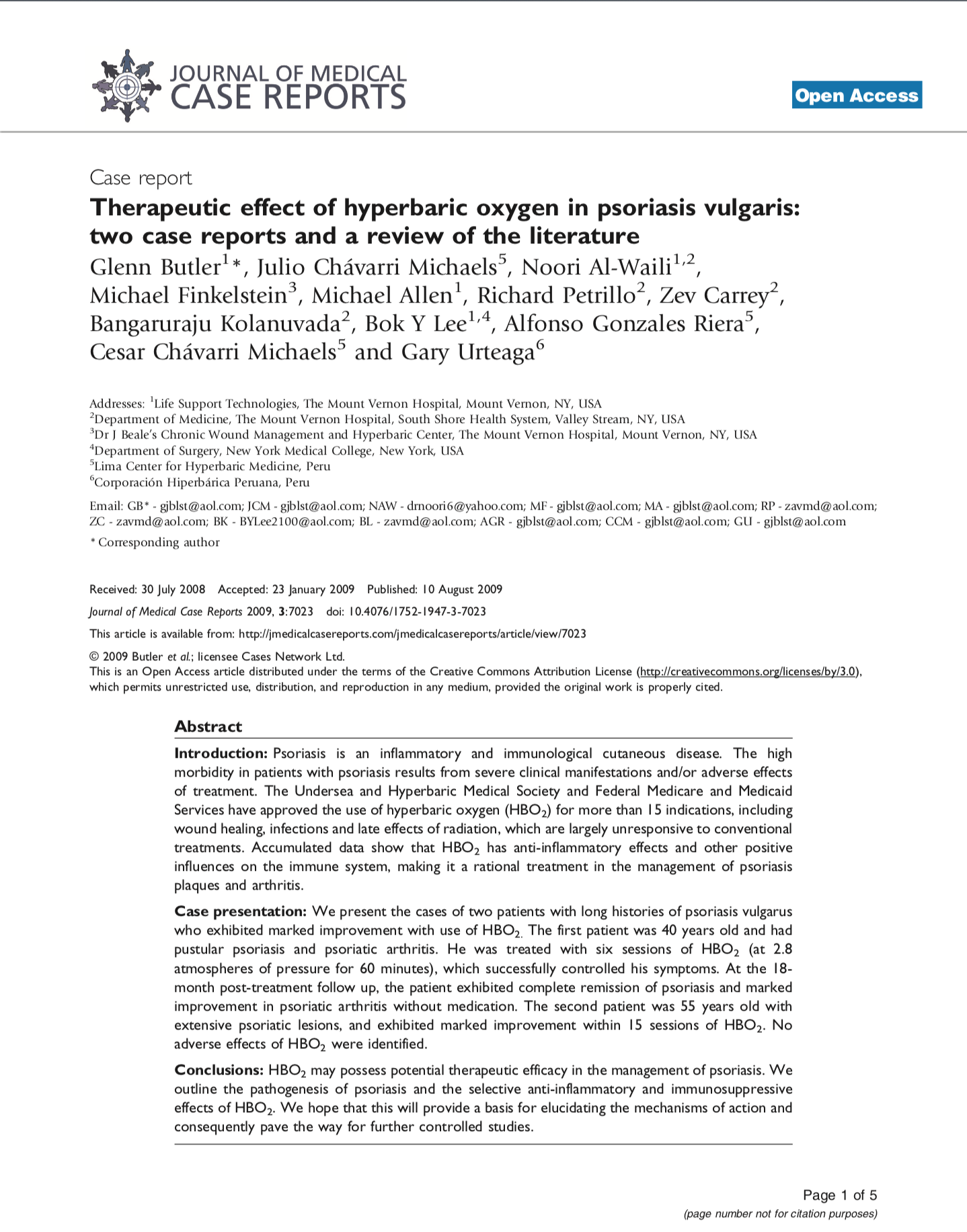 A New Treatment Modality for Fibromyalgia Syndrome Hyperbaric Oxygen Therapy