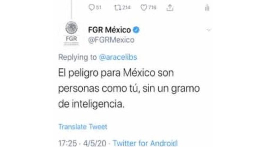 Investiga FGR a funcionario que insultó a tuitera por criticar a AMLO