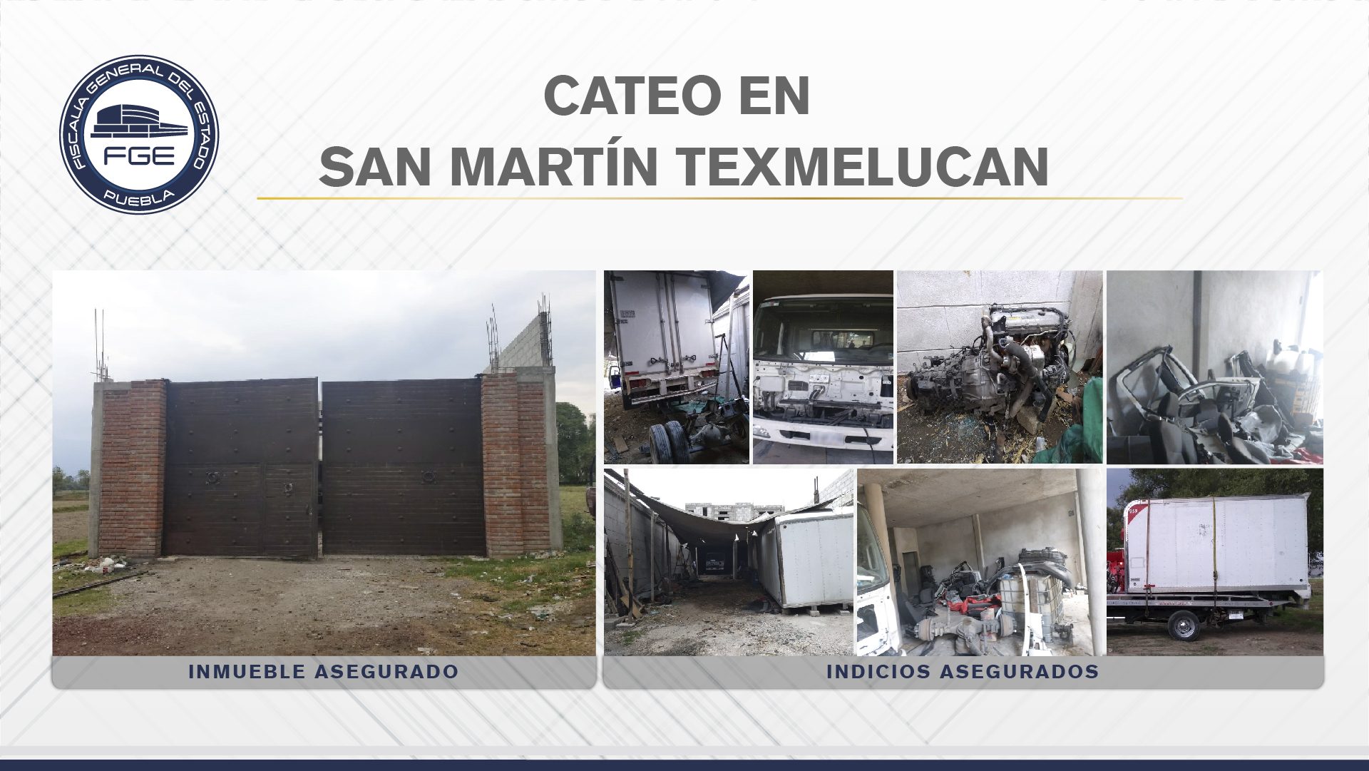 Catean inmueble en San Martín Texmelucan, encuentran autopartes robadas