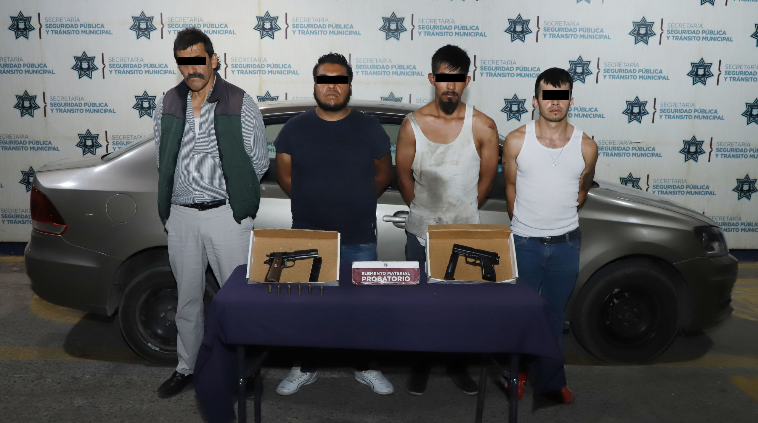 Detuvo SSC de Puebla a cuatro hombres por robo a gasolinera