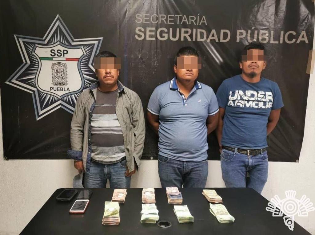 Detiene SSP a tres sujetos con más de 330 mil pesos