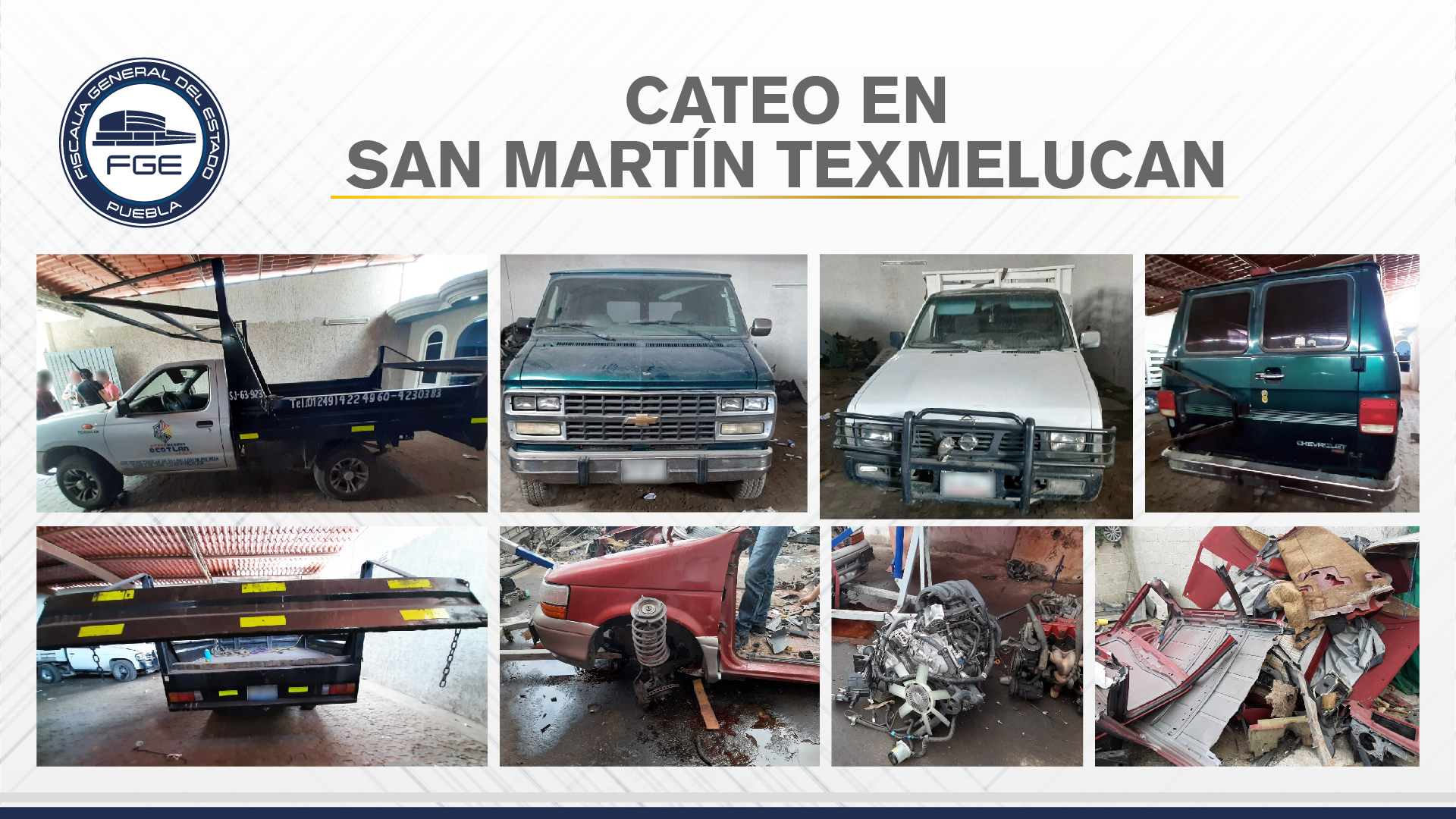 Aseguran vehículos y autopartes en cateos de San Martín