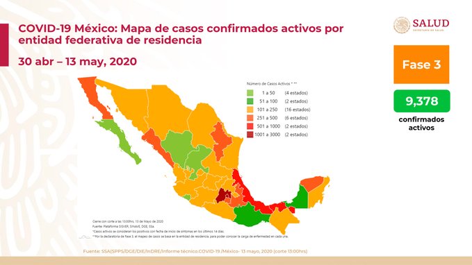 México suma 40 mil 186 casos de COVID-19 y cuatro mil 220 defunciones