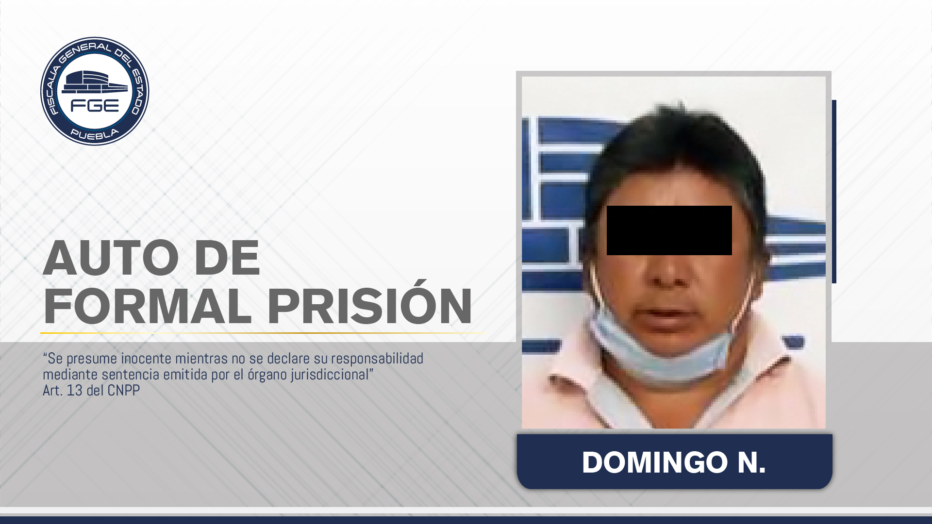 Presunto responsable de homicidio en formal prisión