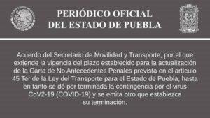 Se extiende la vigencia del plazo para la actualización de la Carta de No Antecedentes Penales