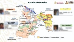 Gobierno revela mapa e identidades de líderes de cárteles que operan en Edomex y CDMX