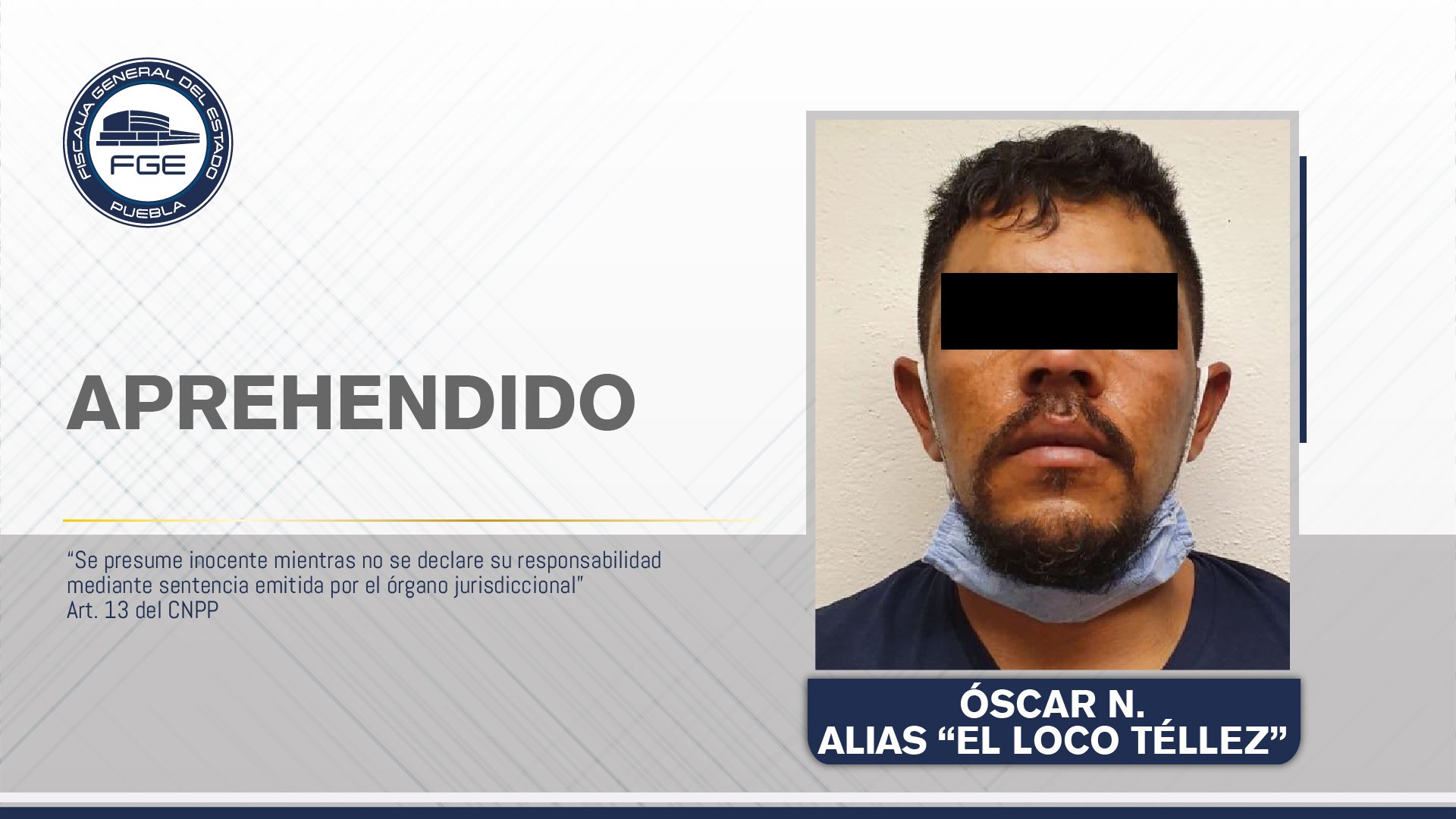 Óscar N. alias “El Loco Téllez” fue vinculado a proceso y permanecerá en prisión