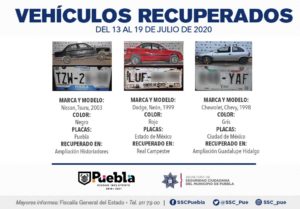 Del 13 al 19 de julio, recuperó Policía Municipal nueve vehículos robados