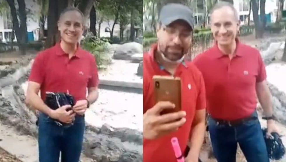 López-Gatell paseó sin cubrebocas en parque de la CDMX, cuando debía traer