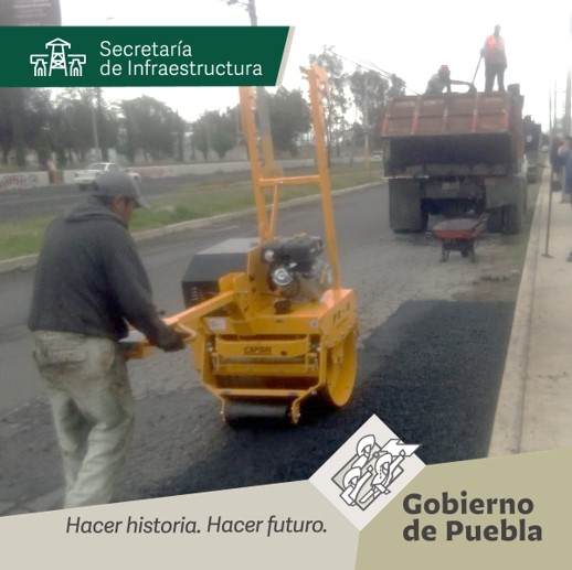 Ejecuta Infraestructura bacheo emergente en La María y Recta a Cholula