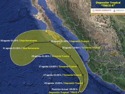 Se forma la depresión tropical ‘Trece-E’; se ubica cerca de las costas de Jalisco