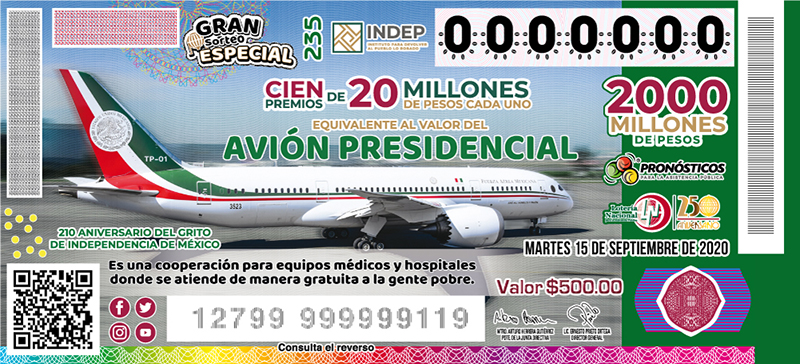 Los ‘cachitos’ que no se vendan del Avión Presidencial se entregarán al Sector Salud