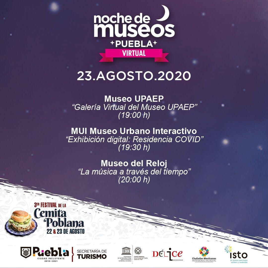 Llaga la octava Noche de Museos Virtual; 22 y 23 de agosto