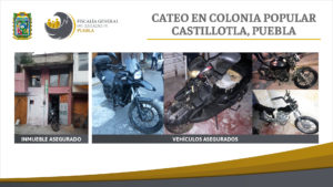 FGE recuperó en cateo cuatro motocicletas de procedencia ilícita