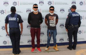 Detienen en la colonia San Ramón a dos presuntos delincuentes por robo a transeúnte