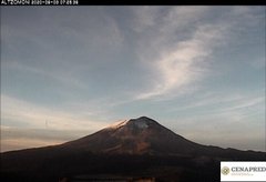 El Popocatépetl presentó exhalaciones leves de vapor de agua