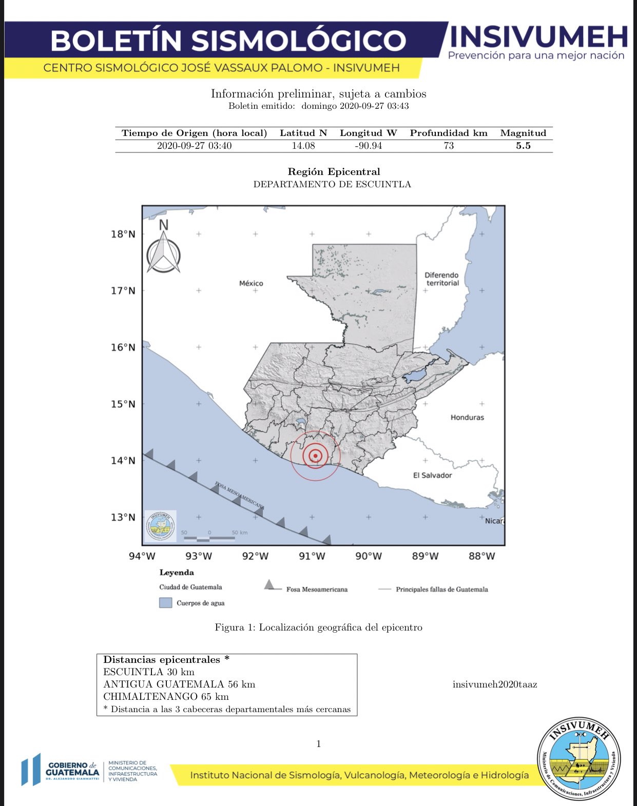 Sismo magnitud 5.5 sacude Guatemala