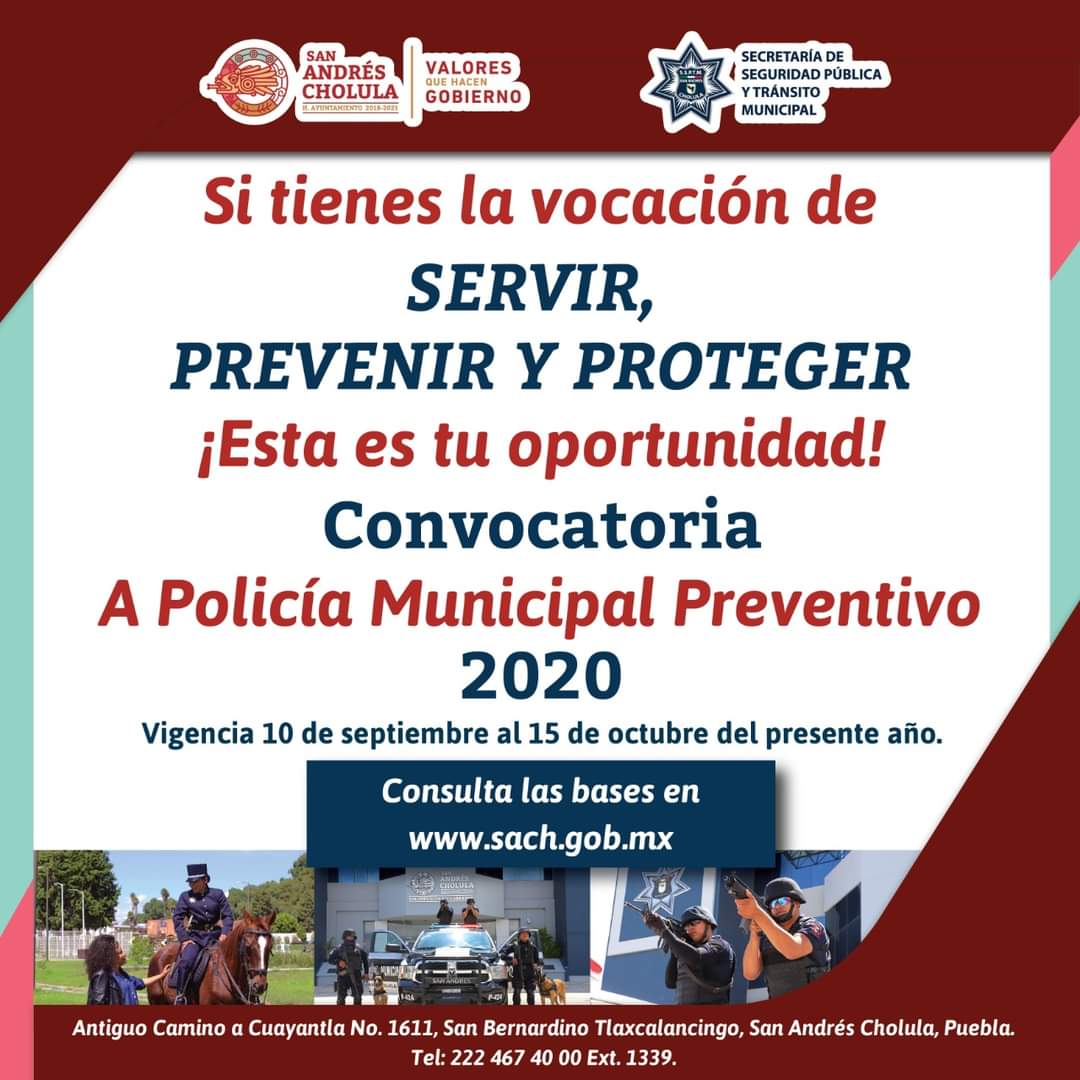 SSPTM lanza segunda convocatoria “Policía Municipal Preventivo 2020”