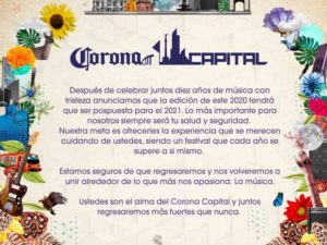 Corona Capital pospuesto hasta 2021