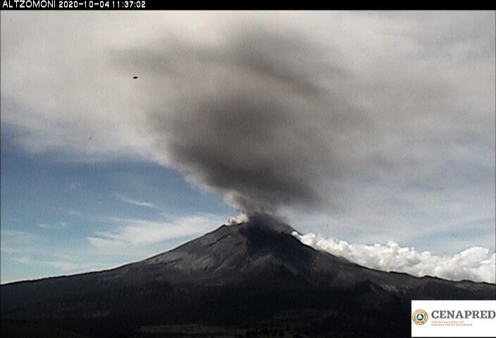 Volcán Popocatépetl reportan constante emisión de vapor de agua, gas y ceniza