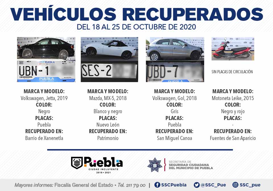 Recupera Policía Municipal ocho vehículos con reporte de robo 