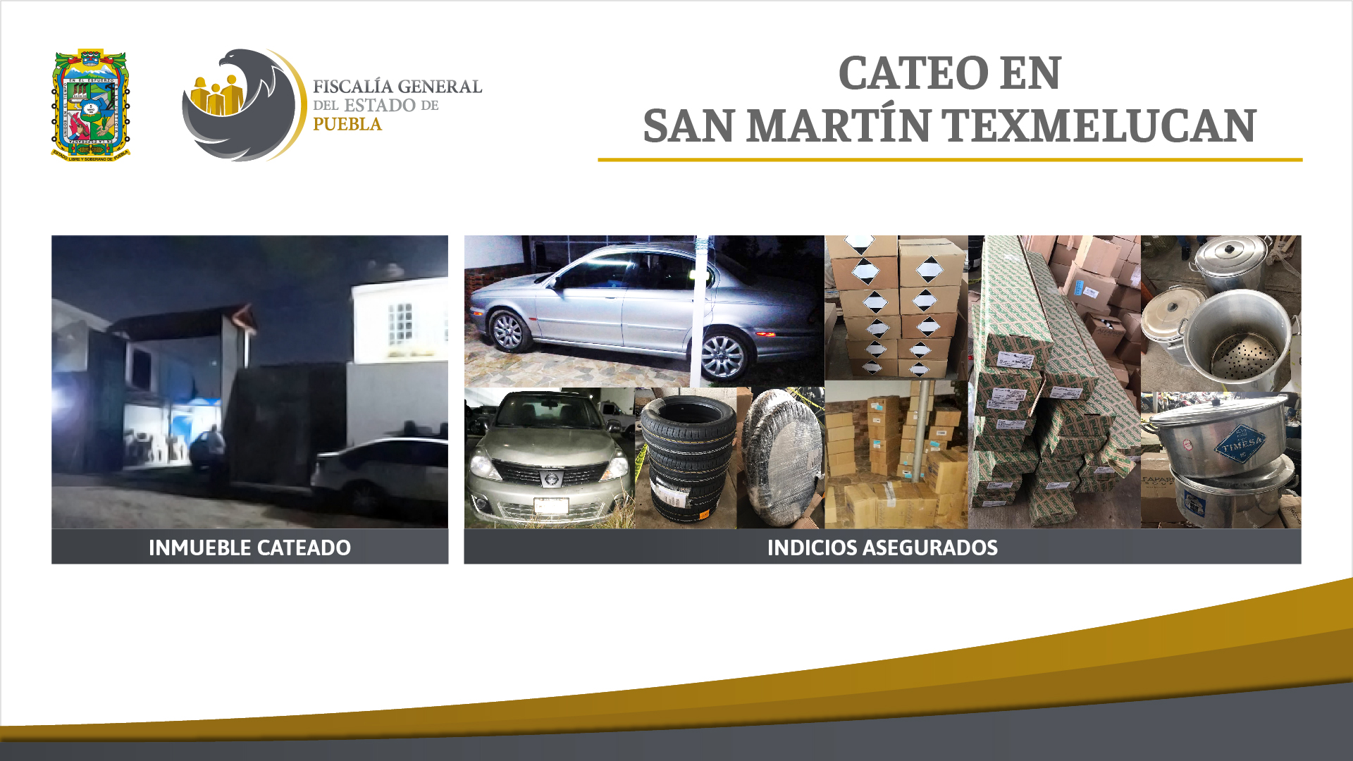 Catea Fiscalía tres inmuebles con mercancía robada en San Martin