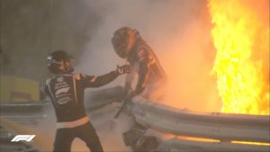 Grosjean salvó la vida de milagro tras accidente e incendio