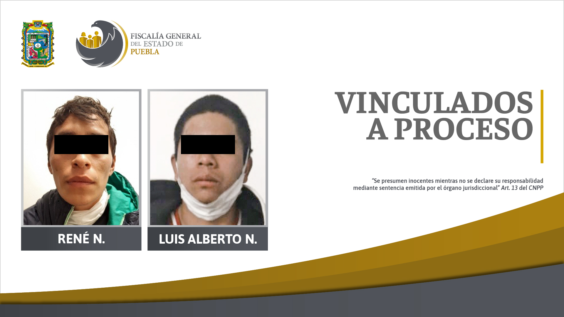 Vinculan a proceso a René N. y Luis Alberto N., presuntos responsables del delito de extorsión