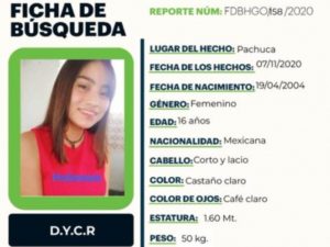 Buscan a menor de 16 años que desapareció en Pachuca