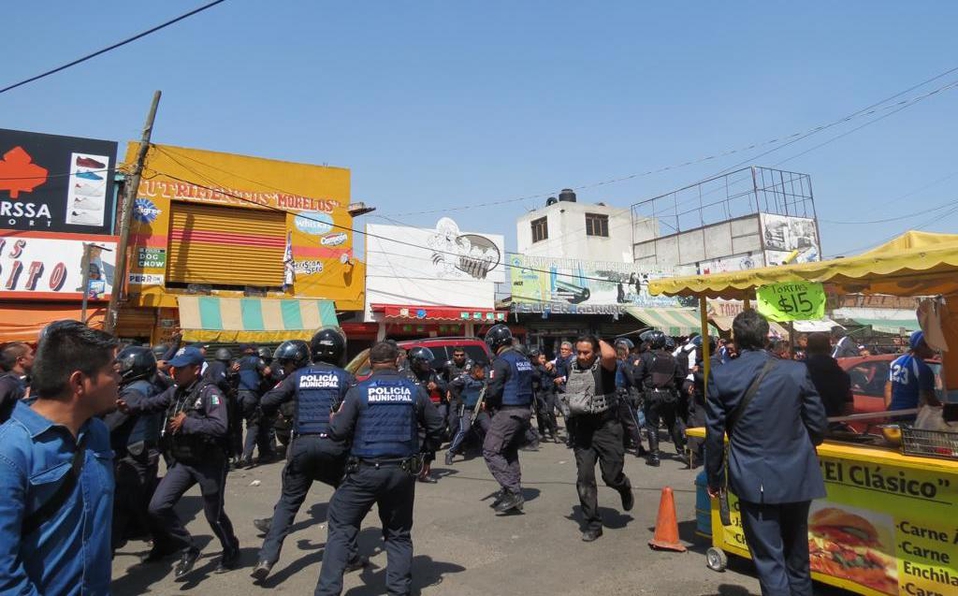 Se registra enfrentamiento entre policías y delincuentes en el mercado Morelos