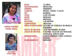 Hermanitas 8 y 12 años salen de su casa y desaparecen