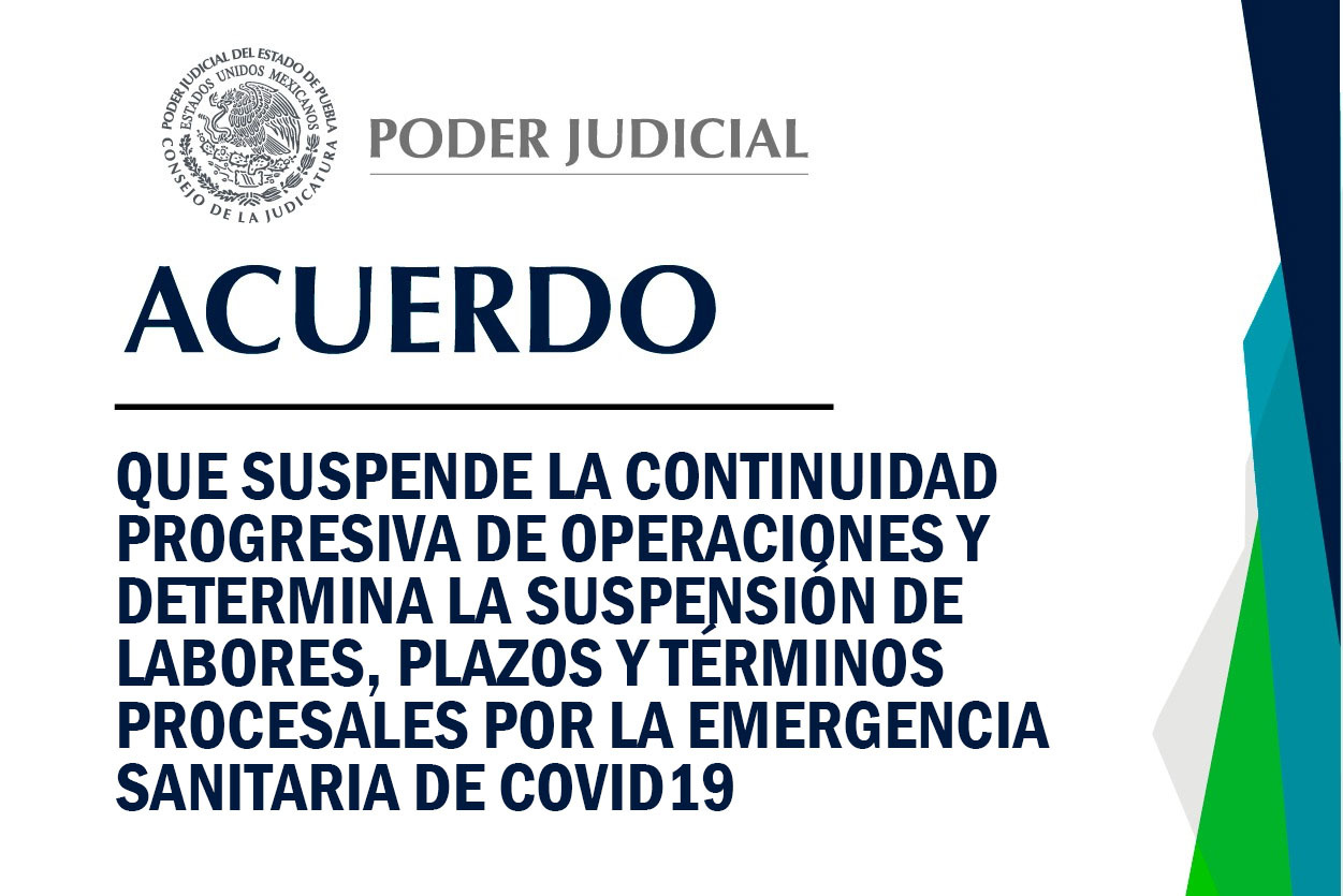 Suspende actividades el TSJ por estado de emergencia en el que se encuentra Puebla