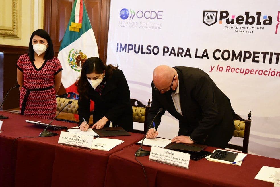 Ayuntamiento de Puebla y la OCDE implementarán mejores prácticas internacionales en competitividad y desarrollo económico